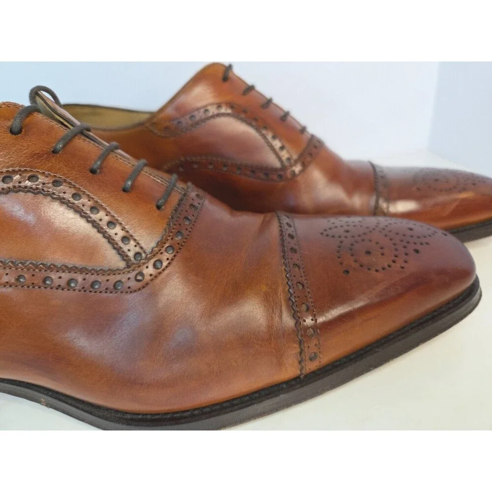 Magnanni Brogue Medallion Cap Toe Oxford Torba Men's Dress Shoes 12 M 13975 EUC